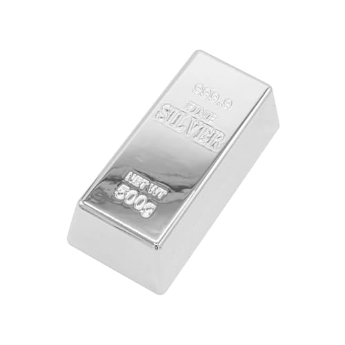 Gralara Gefälschter Silberbarren, Simulierter Silberziegel, Dekoration, Film Requisite, Türstopper für Feiertagswitz, Piratenspiel, Halloween Ornament, Mittel
