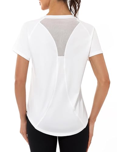 Gyabnw Sportshirt Damen Kurzarm Sport Oberteil Fitness Funktionsshirt Locker Laufshirt Atmungsaktiv Wandershirt Yoga Gym