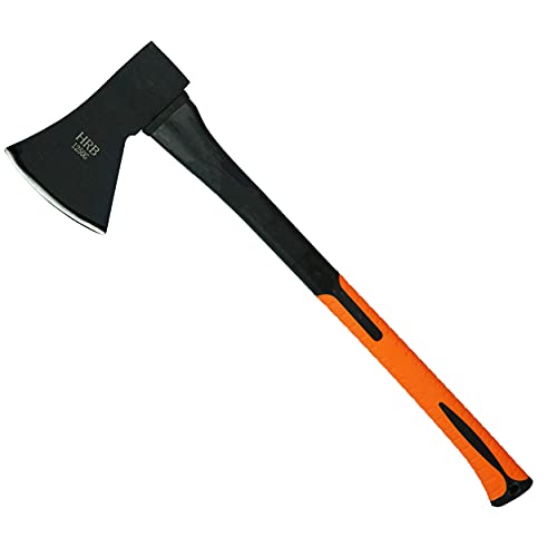 HRB Axt, Beil 1250 g, Spaltaxt mit Fiberglas Stiel, 70 cm Holzaxt Forstaxt Spaltbeil