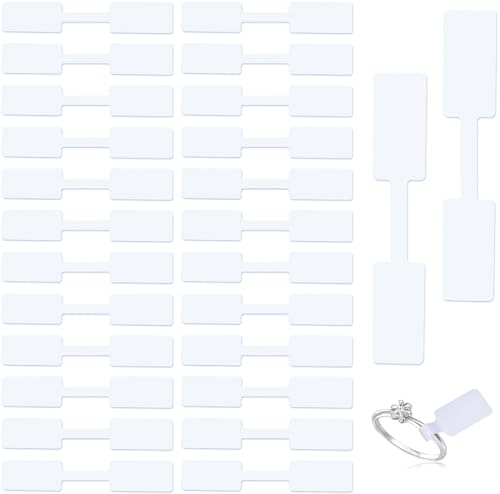 600 Stück Preisschilder Schmuck Klebend, 12 mm*26 mm Preisetiketten für Schmuck Etiketten Selbstklebend Blanko Klein Preisaufkleber für Halskette Ohrringe Armband Ring