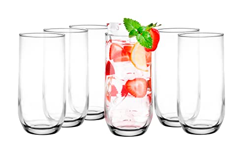 Glasmark Krosno Gläser 6er Set 0,4 Liter Cocktailgläser Cocktail Trinkgläser Wassergläser Spülmaschinenfest Kindergläser Glasses Kleine Gläser Saftgläser 6 x 400 ML
