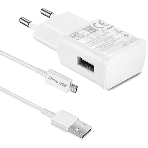 ladekabel Micro USB mit Ladegerät Schnellladegerät für Samsung Galaxy S7 Edge S6 Edge S4 S3 A6 J7 J6 J5 J3 Note5/4/2 Tab S Tab S2,Charger mit Micro USB 2.0 Ladekabel Schnellladekabel 1.5m (Weiß)