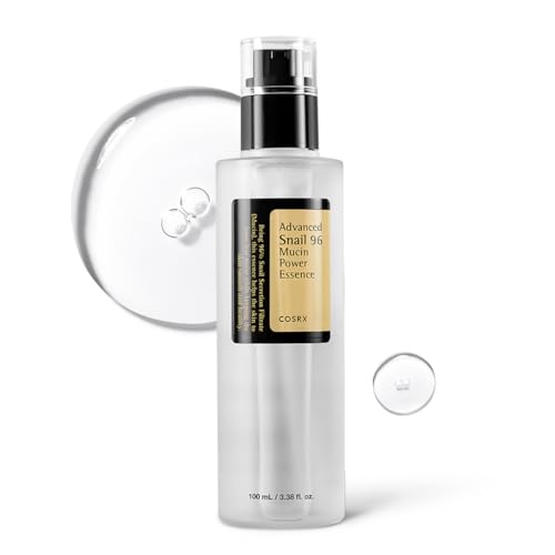 COSRX fortschrittliche Schnecken-Muzin-96-Power-Essenz 100 ml fl. oz | Schneckensekret-Filtrat 96 % | Hautreparaturserum | CPNP, Koreanische Hautpflege, ohne Tierquälerei, ohne Parabene, ohne Alkohol