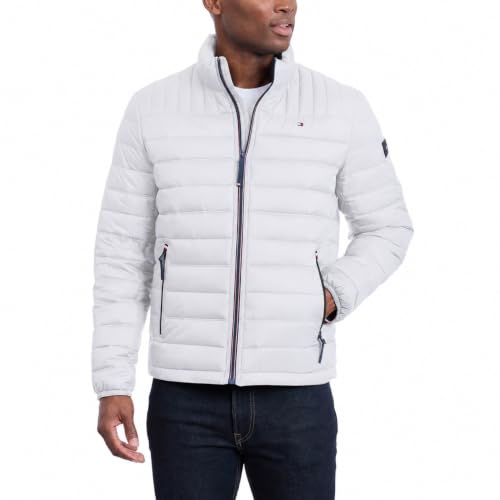 Tommy Hilfiger Ultra Loft Pufferjacke für Herren, leicht verstaubar, in den Größen Standard, Groß und Hochgewachsen, Eis, M