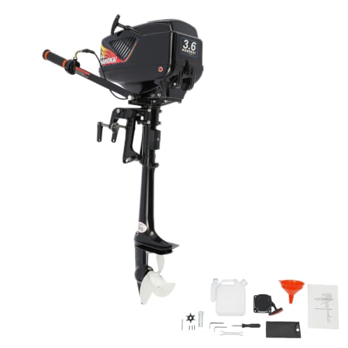 awolsrgiop Aussenborder, 3.6PS 2Takt Außenbordermotoren für Boote Außenborder Bootsmotor, 55cc Benzin Bootsmotor Außenborders Motor Benzinmotor Fischerboot Bootsmotors, 4000-5000 Tr/Min