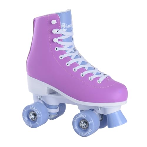 MADIVO Pastel Damen Klassische Retro Rollschuhe | ABEC-7 Kugellager | Mädchen Roller Skates Inliner Inlineskates | Violett/Pink | Gr. 35, 36, 37, 38, 39, 40, 41 (39)