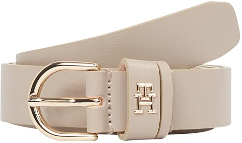 Tommy Hilfiger Damen Gürtel Essential Effortless 2,5 cm Ledergürtel, Beige (Sandalwood), 95 cm