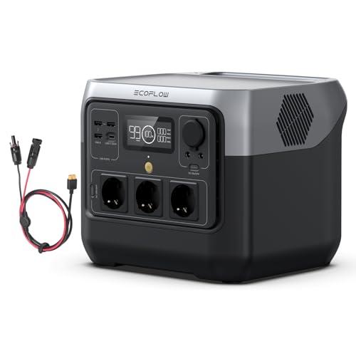 EF ECOFLOW RIVER 2 Pro 768Wh tragbare Powerstation mit XT60i Kabel 3.5M, Solargenerator mit LiFeP04, 3x 800W AC-Steckdosen, Schnellladung in 70 Stunde, Balkonkraft für Camping/Wohnmobile/Notstrom