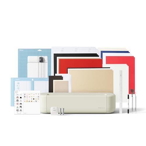 Cricut Explore® 5 Essential Bundle + Digitale Inhalte. Intelligente Schneidemaschine – perfekt für Projekte wie individuelle Vinyl-Aufkleber, T-Shirts, vollfarbige Sticker, Karten und mehr
