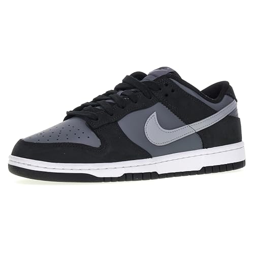 NIKE Herren Dunk Low Sneaker, Schwarz Lt Grau Rauchgrau Rauchgrau Weiß, 43 EU
