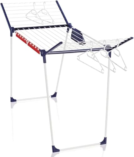 Leifheit Standtrockner Pegasus 200 Solid Comfort mit 20m Trockenlänge, Flügelwäschetrockner für Lange Wäschestücke, Wäscheständer mit Bügelstangen