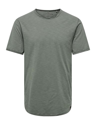 Only & Sons Herren Onsbenne Longy Tee Nf 7822 Noos T-Shirt, Castor Gray, L EU