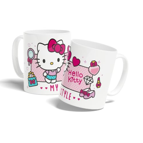 Konix Hello Kitty Tasse - Keramiktasse - 320 ml - My Style Motiv - Weiß