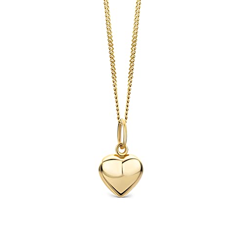MIORE Halskette Damen, Gelbgold 585(14Karat), Herzkette, Goldkette mit Kettenanhänger Gold, Kette Gold mit Herz-Anhänger, Schmuck Damen allergenfrei & handgemacht - geliefert in Schmuckschatulle