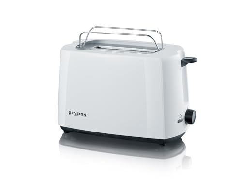 SEVERIN Automatik-Toaster, Toaster mit Brötchenaufsatz, hochwertig, mit Krümelschublade, 700 W Leistung, weiß/schwarz, AT 2286