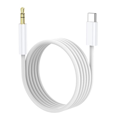 USB C zu 3,5 mm Audio Aux Jack Kabel (1M), Aux Kabel für iPhone 17/16/15, Typ C zu 3,5 mm Kopfhörer Auto Stereo Kabel kompatibel mit iPhone 17/16/15, Samsung Galaxy S25 S24 S23 S22