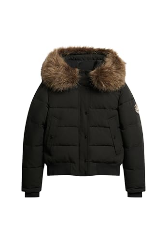 Superdry Damen Everest Hooded Bomberjacke Schwarz 42