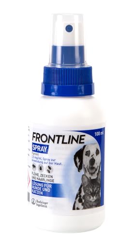 FRONTLINE Spray Hund & Katze 100 ml gegen Zecken, Flöhe & Haarlinge - 2,5 mg/ml - auch für Welpen & Kitten geeignet - mit Sofortwirkung