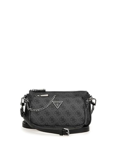 GUESS Noelle II Double Pouch Crossbody Bag Coal Logo