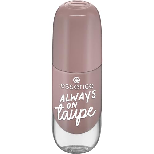 essence gel nail colour 37 ALWAYS ON taupe, langanhaltender Nagellack, schnelltrocknend, farbintensiv, glänzend, Expressergebnis, taupe 8 ml