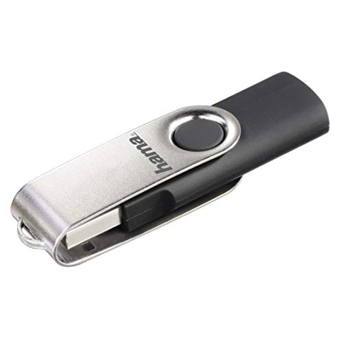Hama 16GB USB-Stick USB 2.0 Datenstick (10 MB/s Datentransfer, mit Öse zur Befestigung am Schlüsselring, Speicherstick, Memory Stick aus Metall, geeignet für Windows/MacBook) Silber