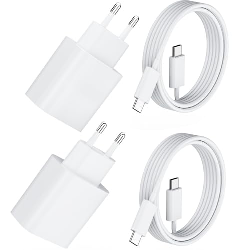 2 Pack 20W USB C Schnellladegerät PD 3.0 für iPhone & iPad + 2m USB-C Schnellladekabel –Handy Ladegerät& Ladekabel für 16 15/16 15 Pro/16 15 Pro Max/16 15 Plus, Adapter Stecker für iPad Pro/Air/Mini