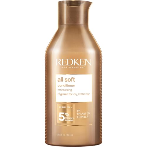 Redken Spülung für trockenes und brüchiges Haar, Belebt und hydratisiert, Mit Fettsäuren, Antioxidantien und Argan-Öl, All Soft Conditioner, 500 ml