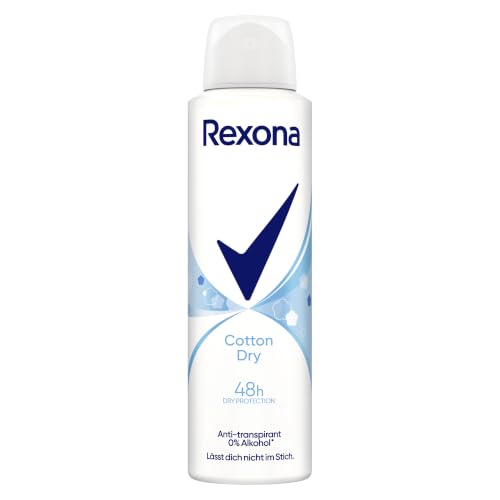Rexona Women Anti Transpirant Spray Cotton Dry Deospray mit 48 Stunden Schutz gegen Körpergeruch und Achselnässe mit Anti-Transpirant-Technologie 6x 150 ml