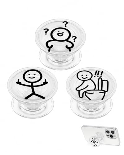 SIRLOMU Ersatz 3er Pack, Cartoon Handy Griff aus Luftpolster, Anti-Rutsch Phone Grip Halterung für stabile Einhandbedienung & Video-Shows, kompatibel mit allen Smartphones