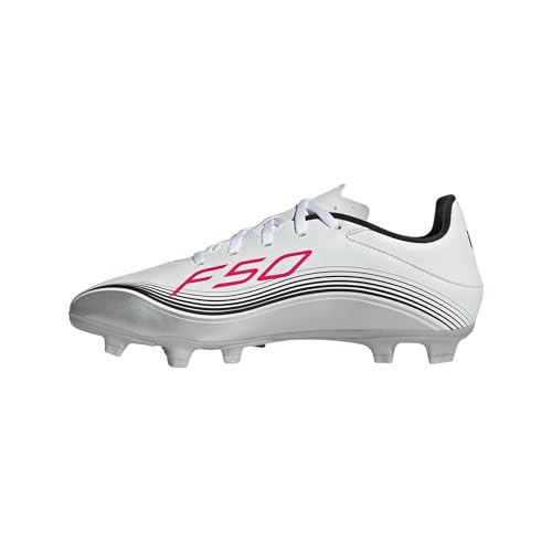 adidas Unisex F50 Messi Club Firm Multi Ground Football Boots Fußballschuhe, Cloud White/Lucid Red/Silver Metallic, 42 EU