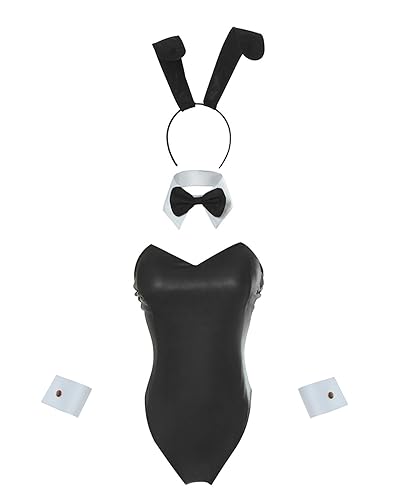 FCCAM Bunny Kostüm Frauen Girl Sakurajima Mai Cosplay Kostüm Anime Senpai Bunny Suit mit Ohren schwarz M