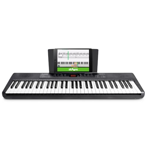 Alesis Melody 61 Keyboard Piano für Einsteiger mit 61 Tasten, Lautsprechern, Tablet-/Notenablage, 300 Sounds und Musiklektionen