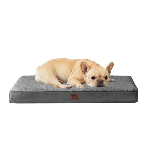 EHEYCIGA Orthopädisches Hundebett Kleine Hunde 76x51cm Waschbar, Grau