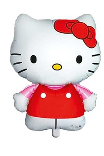 XXL Folienballon * Hello Kitty * als Deko für Kindergeburtstag und Party | für Helium und Luft, 53x79cm | Luftballon Ballon Katzen Kinder Geburtstag