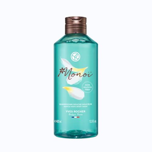 Yves Rocher - Monoï Mildes Dusch-Shampoo 400 ml - Sanftes Duscherlebnis - 2-in-1 Komfort - Exotischer Duft für Urlaubsfeeling - Natürliche Inhaltsstoffe, Vegan