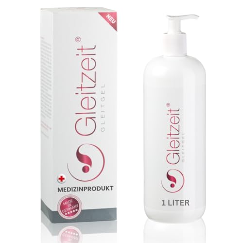 Gleitzeit Gleitgel wasserbasiertes für Frauen 1Liter, sensitiv | dermatologisches Medizinprodukt | Intim Gleitmittel | pH-neutral, geruchsneutral & hautfreundlich