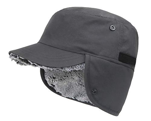 Gisdanchz Basecap Winter Cap Herren Wintermütze Damen Winterkappe Arbeitsmütze Schirmmütze Army Baseball Cap Wolle Mützen Hut Ohren Ohrenschützer Ohrwärmer Warme Mütze Mit Ohrenklappen Grau
