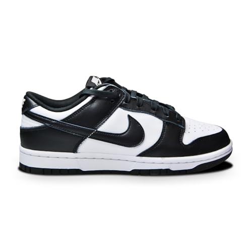 NIKE Dunk Low Retro Herren Sneaker Sneaker Schuhe, Weiß / Schwarz / Weiß, 44 EU