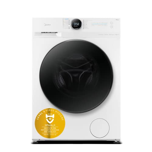 Midea MF200D86WB-14EAS Waschtrokner, 8/6kg Waschen/Trocknen, Inverter Mortor, 60 Min. Waschen und Trocknen, Steam Care, Turbo Wash, 48 cm tief, APP-Steuerung, AquaStop