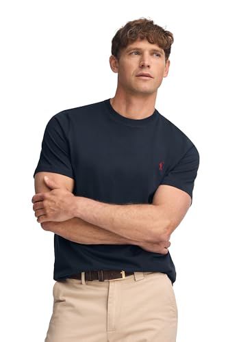Polo Club Kurzärmliges Schlichtes Baumwoll-T-Shirt Marineblau Logo - T-Shirt Men