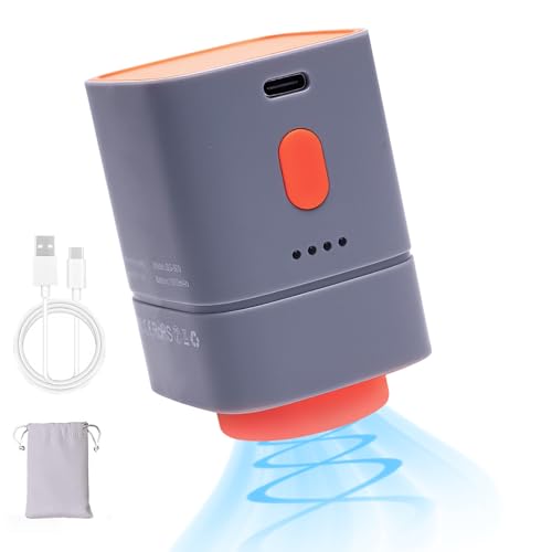 Kabellose tragbare Vakuumpumpe für Vakuumbeutel – 4500 PA Saugkraft, 25W, 1800mAh Akku, USB-C Ladung, kompakt & leistungsstark (grau/orange) – Ideal für Reise und Aufbewahrung