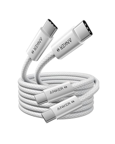 Anker 240W USB C Kabel, [2 Stück 1,8m] PD 3.1 Schnellladekabel USB C auf USB C Kabel, USB C Ladekabel für iPhone 17 Pro Max/iPhone Air/16/15 Serie, Samsung Galaxy S25/S24, MacBook Pro/Air, iPad Pro