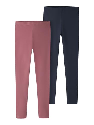 NAME IT Mädchen Nkfvivian 2p Noos Leggings, Rosa, 122-128 EU