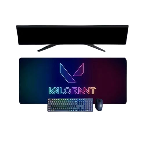Valorant Game, XXL-Mauspad, 800 x 300 mm, Gaming-Tastatur, wasserdicht und 3 mm, rutschfeste Gummibasis, strukturierte Oberfläche