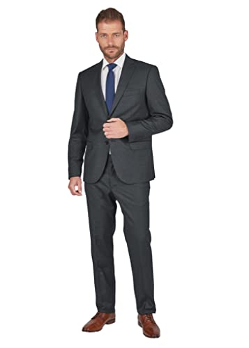 Steffen Klein Herren Anzug Wolle| Business Anzug | anthrazit| Regular Fit | Klassischer Stil, Elegant | Bequeme Passform und Professioneller Look | Unvergleichbarer Komfort | Größe: 54