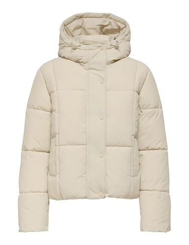 JdY Damen Jdywonder Short Hood Puffer OTW Sij, Moonbeam, m