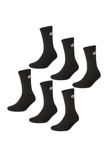 Champion Unisex Socks Basics 6pk Crew Füßlinge, Schwarz, 43-46 EU