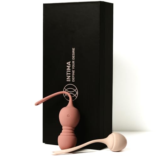 INTIMA Premium Beckenbodentrainer für Frau | Kegel Balls Set mit Vibration | Liebeskugeln für die Frau | Beckenboden Training mit 4 Gewichten & Fernbedienung | Vibratorensets für Frauen | Vibro Eier