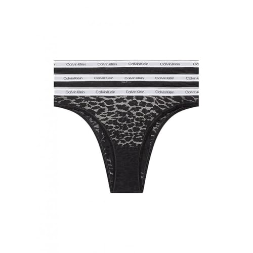 Calvin Klein Damen 3er Pack Brazilian Slips Low-Rise Unterwäsche, Schwarz (Black/Black/Black), M