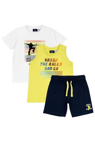 Chicco, Set für Kinder, T-Shirt, Shorts Und Unterhemd, Aus 100% Baumwolle, Für Modische Frühlings- Und Sommeroutfits, Kinderbekleidung